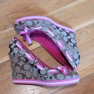 Coach Tena Wedge Khaki/Pink